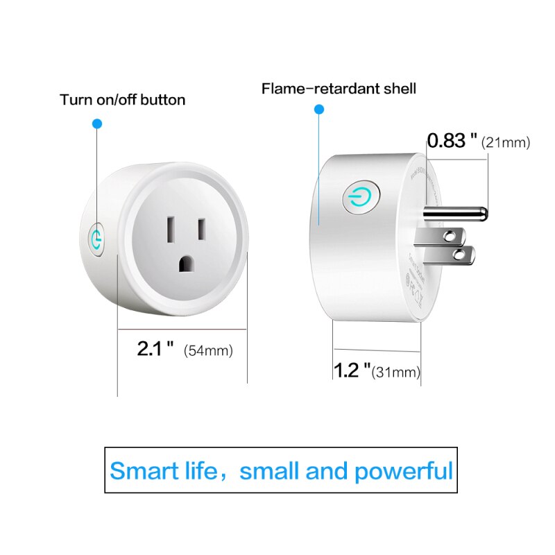 10A WiFi Home Smart Wireless US Plug Adaptor Remote Voice Control Power Energy Monitor Outlet Timer Socket for Alexa Google Home