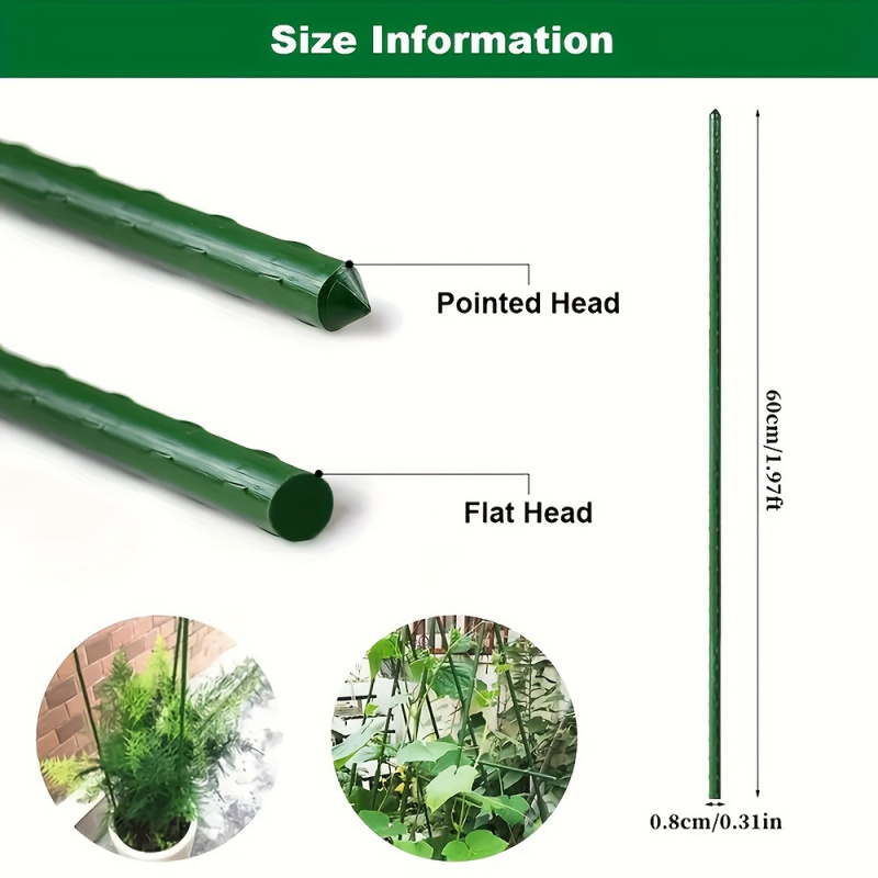 20 Stuks Tuinpalen Gecoate Stalen Plant Palen, Gebruikt Ter Ondersteuning Van Het Beklimmen Van Tomaten Bomen Bonen Gele Bloemen, Het Repareren Van Bomen En