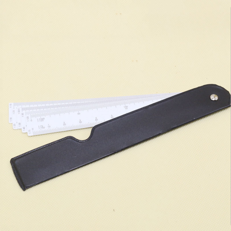 Fan Shape Scale Ruler Multifunctional Foldable Fan Multiscale Plastic Ruler Drawing Measuring Tool For Engineering Architects