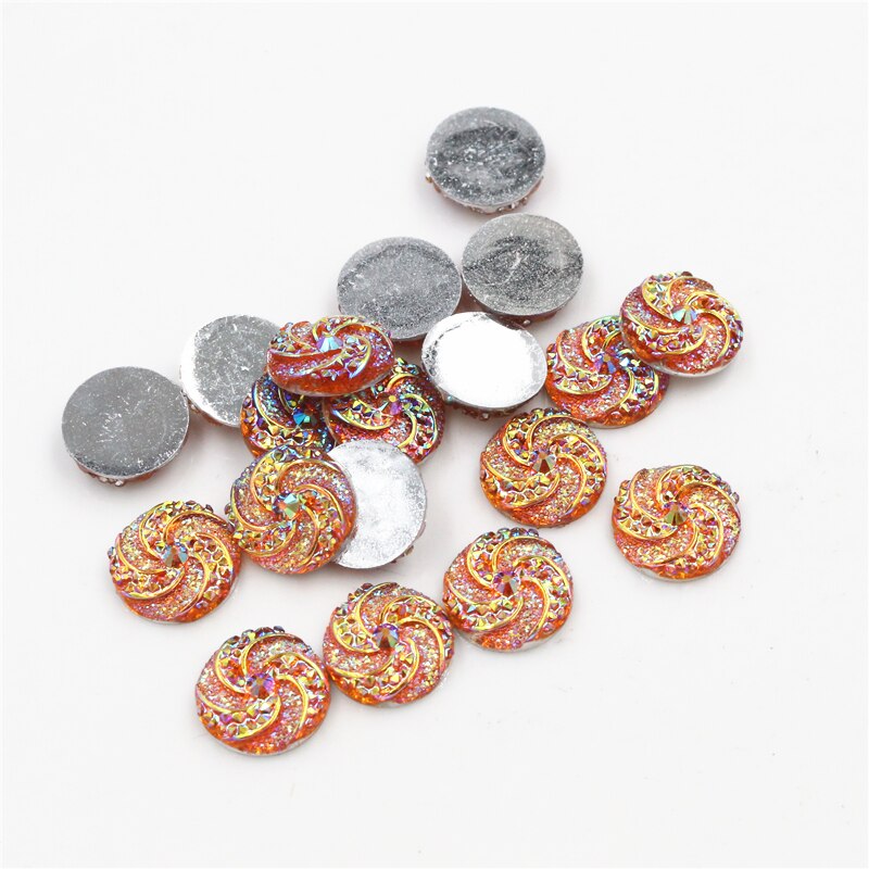 40pcs 12mm Mix Colors Windmill Style Flat back Resin Cabochon For Bracelet Earrings accessories: G1-11