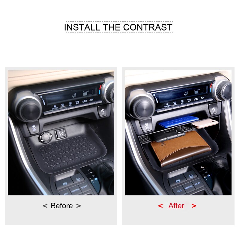 LHD! For Toyota RAV4 Black Plastic Central Console Storage Box Organizer Container Tray Car Styling accessories