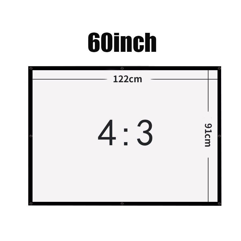 60/72/84/100/120 Inch Projector Screen Hologram Portable Home Cinema Folding Movie Screen HD Crease-resist DJA88