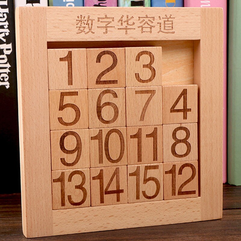 Klassieke Digitale Puzzel Houten Puzzel Spel Toy Chinese Traditionele Drie Koninkrijk Huarong Dao Manier Klotski Sliding Puzzel Speelgoed