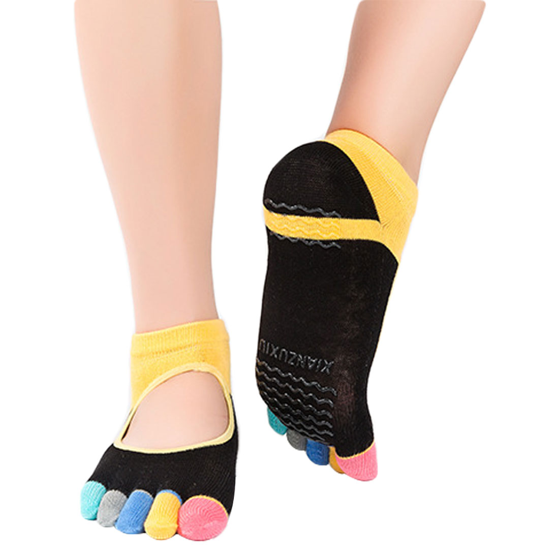 Pilates-socken für damen, fünf zehen, aus baumwolle, rutschfest, yoga-socken, damensocken, verschiedene farben