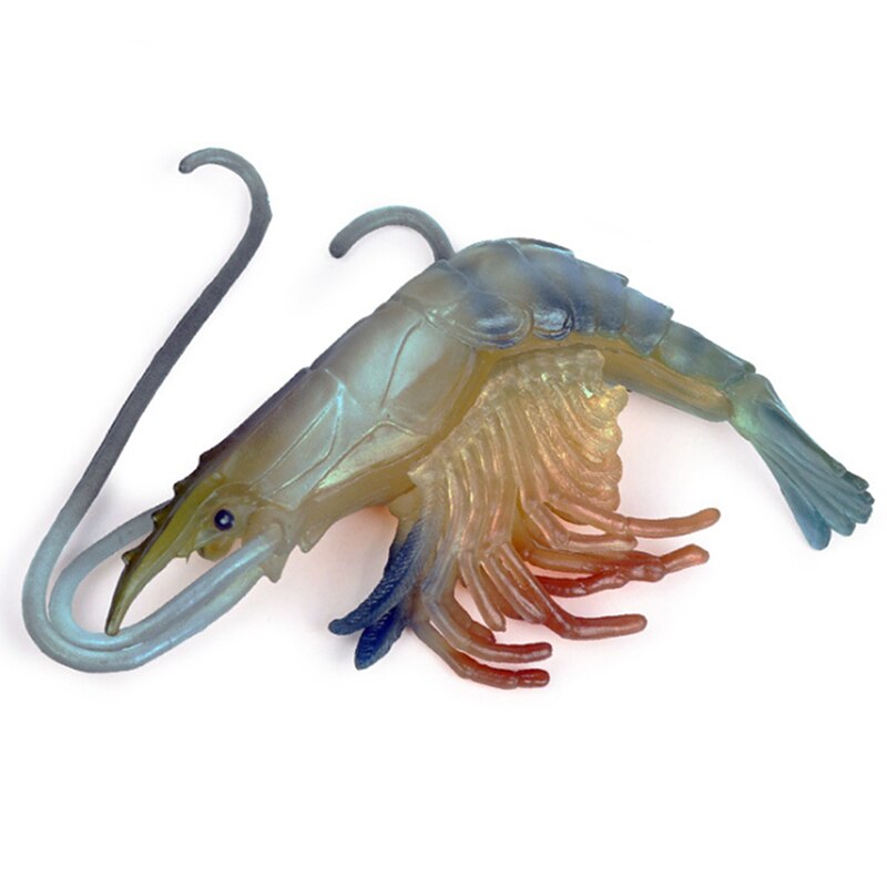 Bebé juguetes de biología langosta la vida marina modelo Animal figura de juguete de plástico de simulación de juguete con forma de gamba para niño