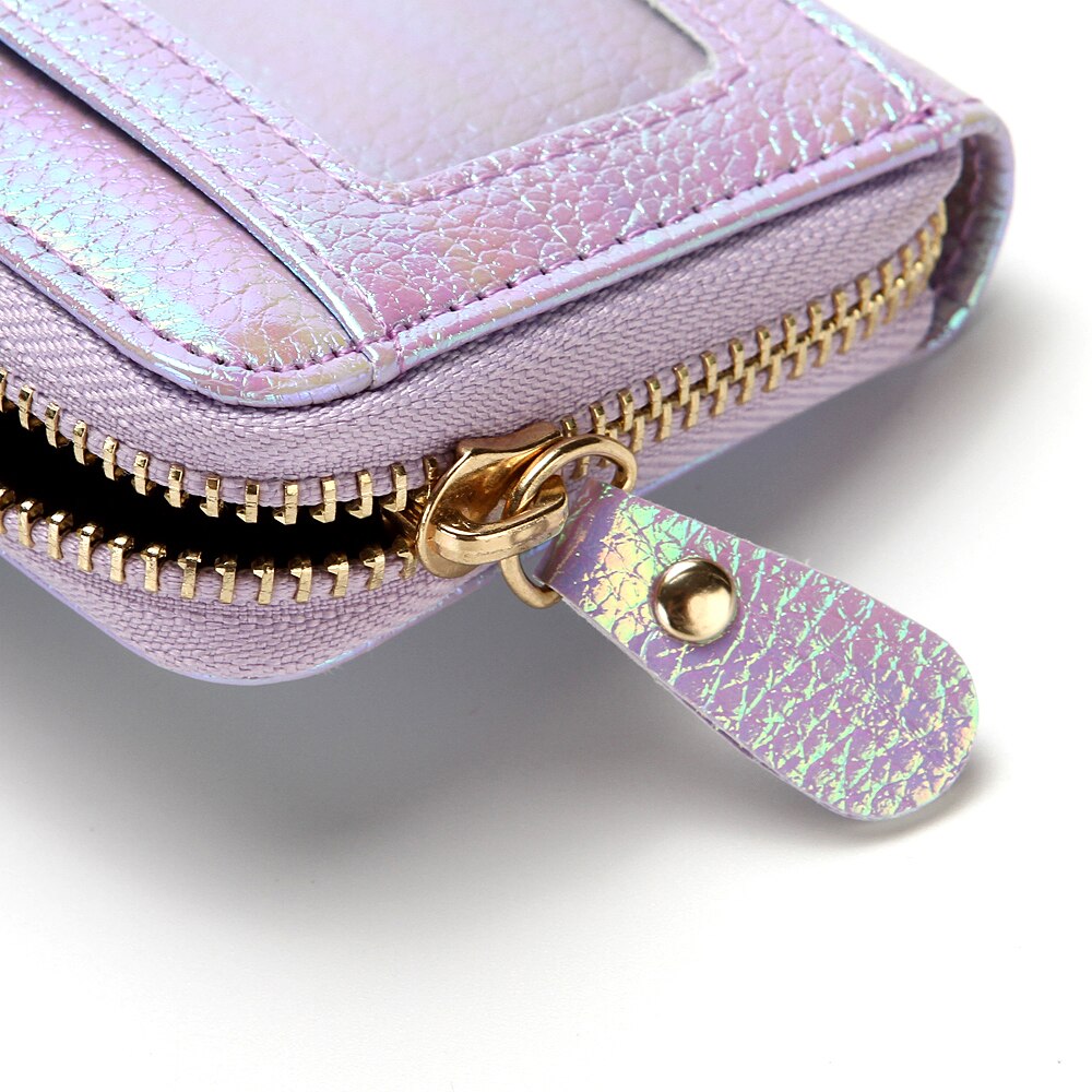 CUIKCA Multi-Card Bag RFID Wallet Card Holders Slim Women Wallet Purse Flash Sequins PU Leather Wallet ID Credit Card Cases