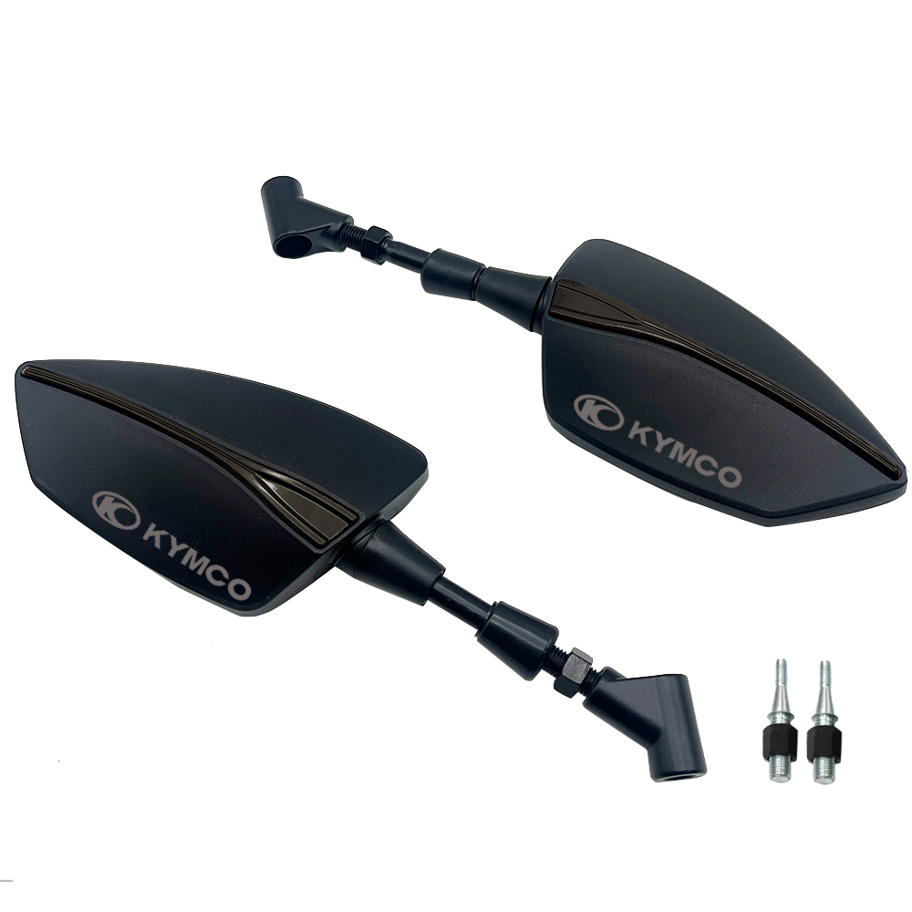 Espejo retrovisor lateral para motocicleta, retrovisores de ajuste izquierdo y derecho para KYMCO Xciting 250, 300, 400, AK550, AK 550, -: Negro