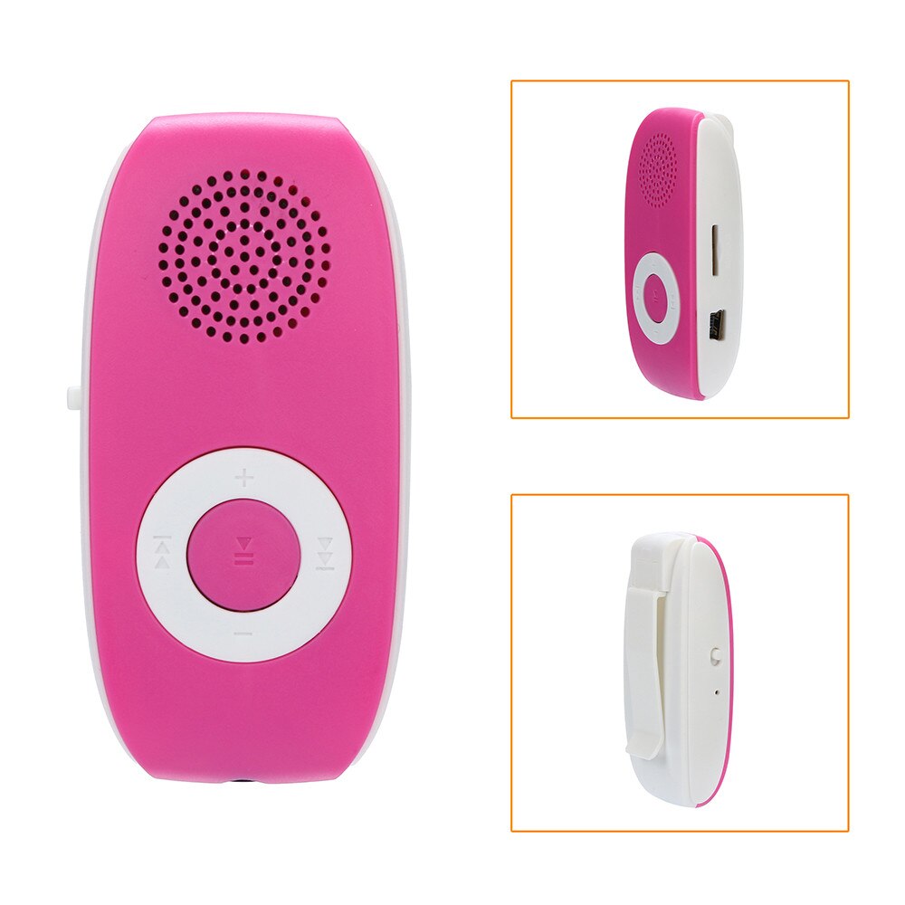 Pince USB lecteur MP3 prise en charge carte SD TF 32GB Sport musique médias haut-parleur intégré USB Hi fi lecteur de musique avec carte sd: HOT
