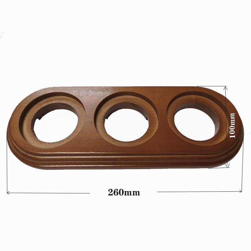Home Improvement Retro Switch Socket Wooden Base Wall Lamp 1-3 Gang Power Switch EU Socket Wooden Base: 3-Gang Brown