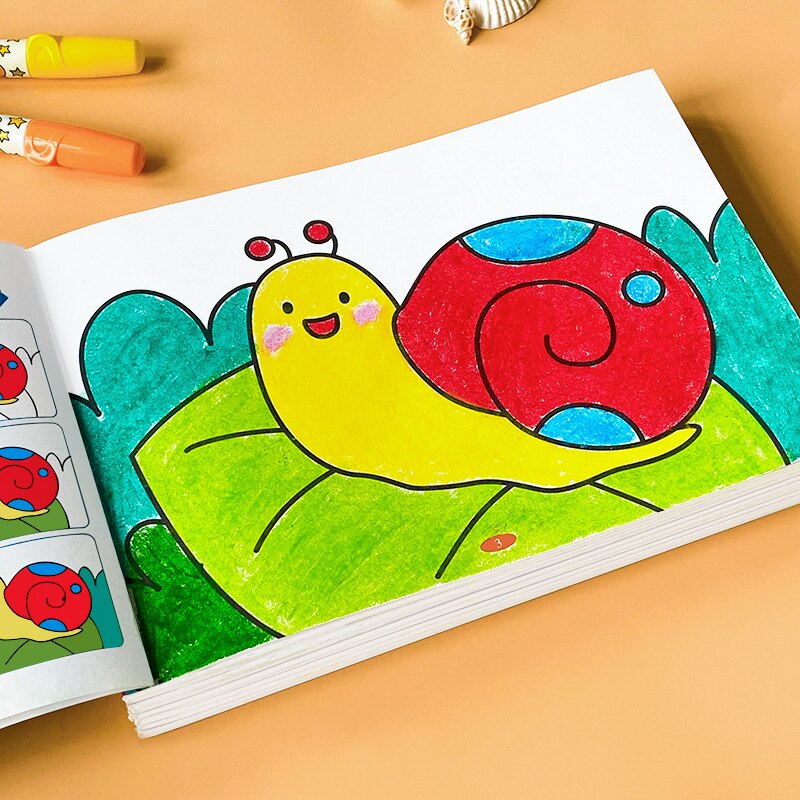 Watercolor Coloring Books Children's Drawing Kids Chinese Books Painting Students Learning Art Beginners Educational