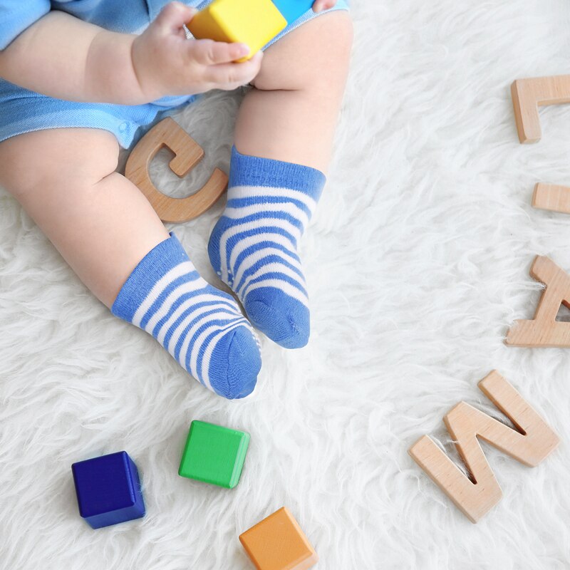 6 Paren/partij 6-36Month Baby Katoen Vloer Sokken Anti-Slip Boot Sokken Voor Kinderen 100% Biologisch Katoen Voor Kid Met vier Seizoen