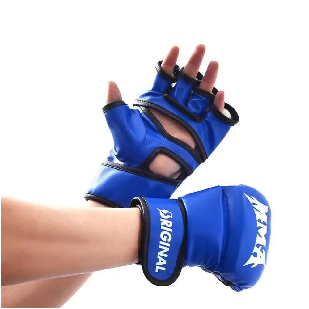 1 Pair Thick Boxing Gloves MMA Gloves Half finger Sanda Taekwondo Fight MMA Sandbag Gloves TKD Training Equipment