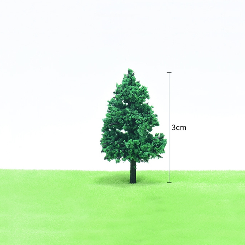 10Pcs Poplar Plastic Trees Model Light Green Leaves Railroad Railway Scene Scenery Landscape for Architecture Park Street Layout