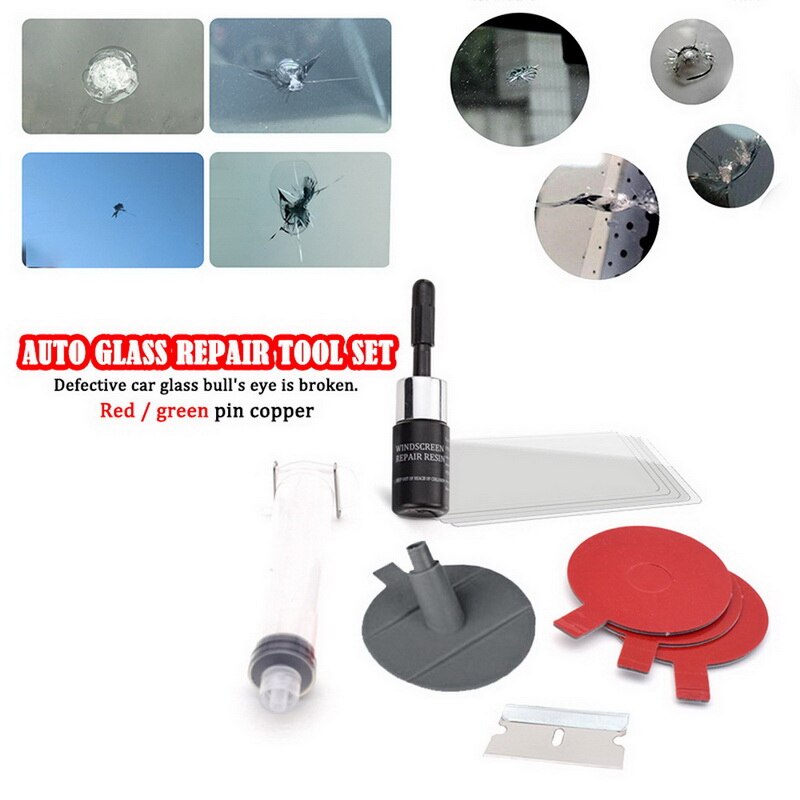 TOSPRA Kit de reparación de parabrisas DIY, herramienta de reparación, juegos de mantenimiento automotriz, Cuidado de Automóviles, Chip de grieta de cristal para coche, CE