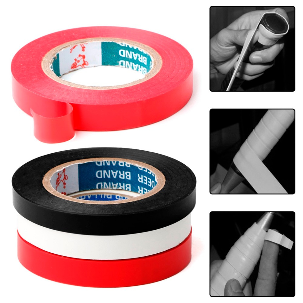 10M (Nero)/20 M (Rosso, Bianco) tennis badminton schiacciare Racchetta presa Overgrip Composto Nastri Di Tenuta etichetta Nuovo