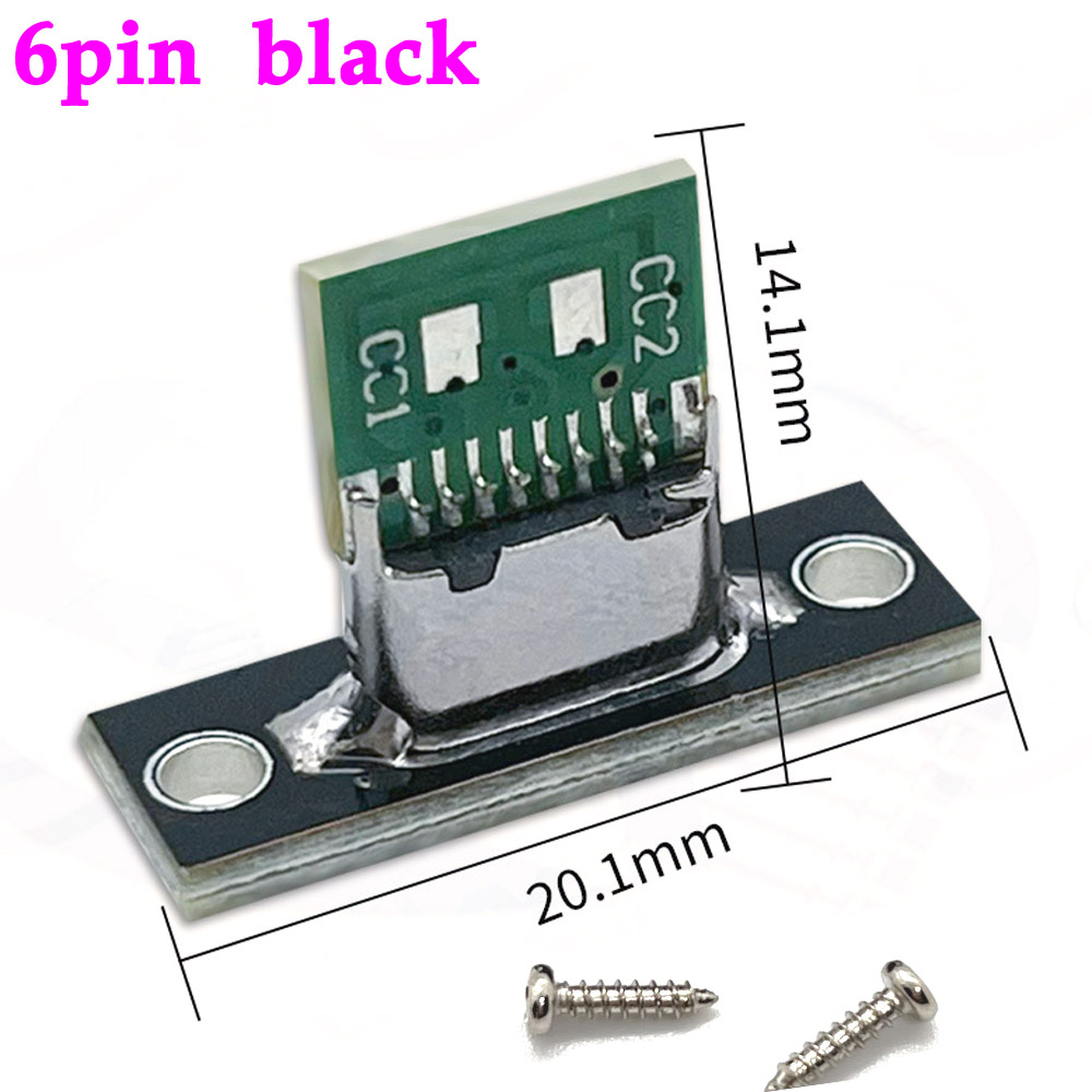 1-10 Uds conector USB tipo C 3,1 tipo C 2 pines 4 pines conector hembra puerto de carga USB 3,1 tipo C enchufe con placa de fijación de tornillo: Marfíl / 10-19 Unids