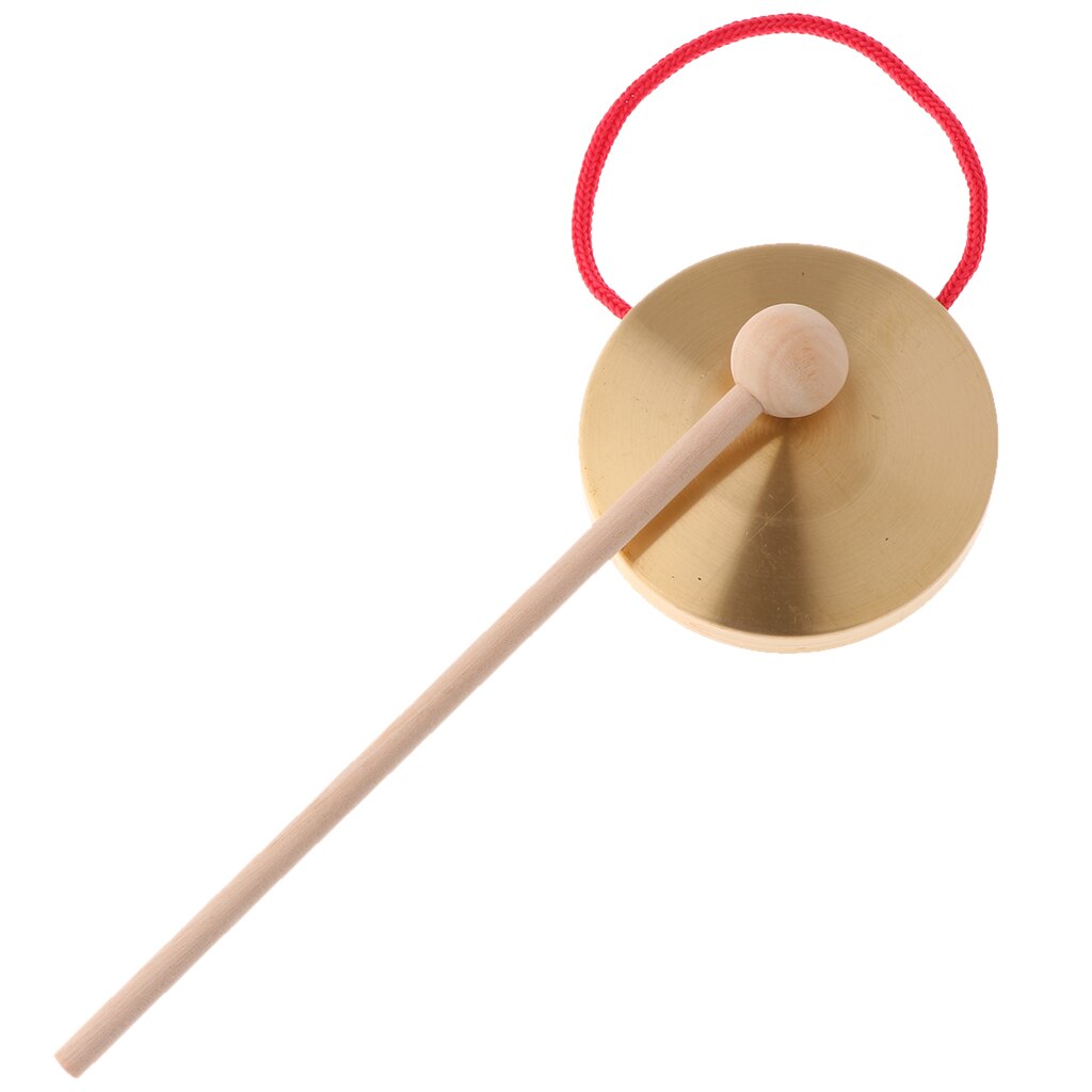 Platillos de mano de 4 pulgadas, instrumento Musical de percusión de la capilla de cobre Gong con martillo de juego redondo (10cm)