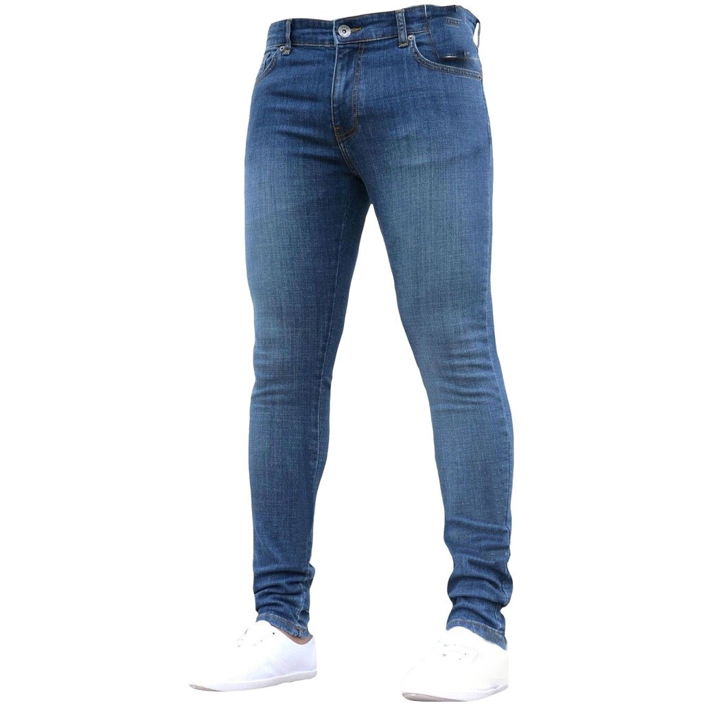 Män snygga slitna jeans byxor hål smal smal smal tunna sliten denim byxor skinny jeans män streetwear kläder