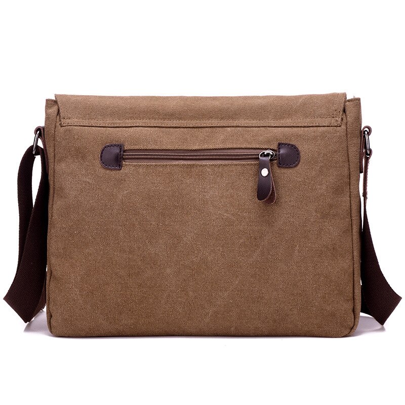 Leisure Canvas Mannen Schoudertas Grote Capaciteit Eenvoudige Effen Kleur Messenger Bags Voor Reizen Messenger Business