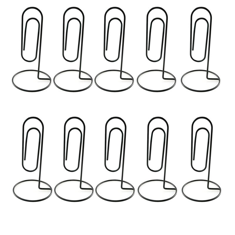 10PC Study Note Holder Office Desk Paper Clip Memo Holder, Office Accessory, Organize and Access Bills: black