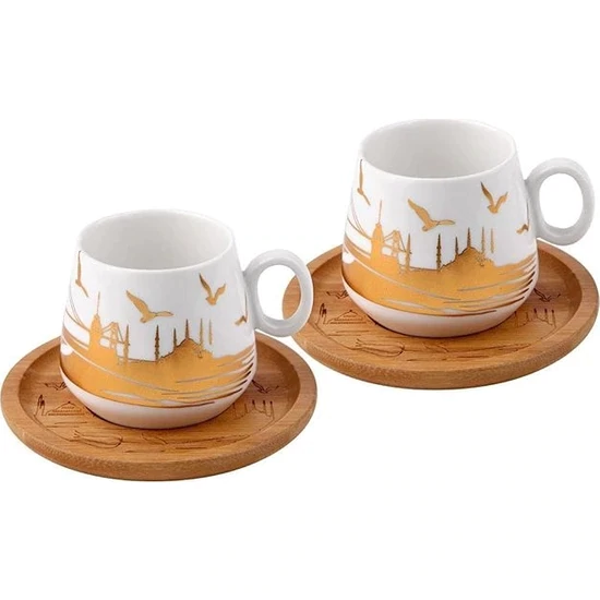 Porblanche Thuis Koffie Cup Set, Gouden Kleur 12 Stuks
