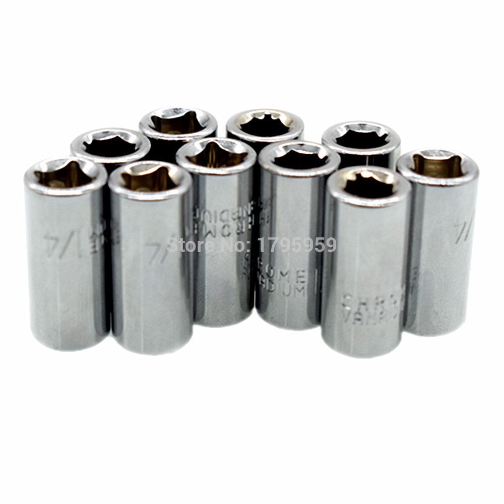 10pcs 1/4" Square Drive to 1/4" Hex Shank Quick Release Impact Socket Bit Adapter Screwdriver Bit Holder Conversion Tool Adaptor