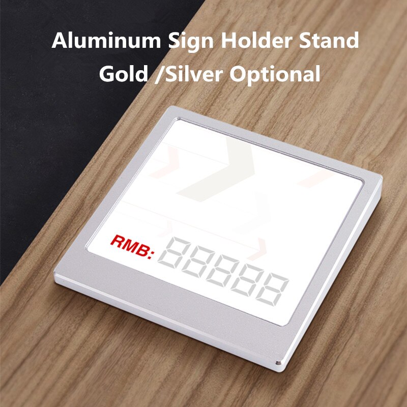 100*75mm Aluminum Slant Table Card Sign Holder Display Stand Advertising Price Label Paper Holder Stand