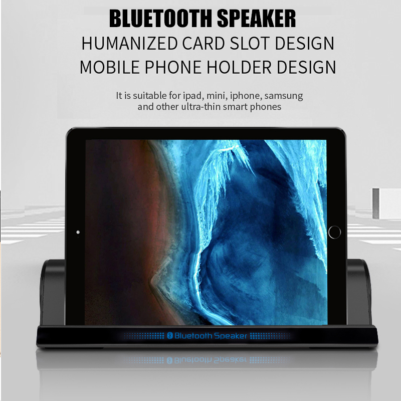 BT10-Altavoz Bluetooth con soporte para teléfono móvil, tableta, ordenador, portátil, Subwoofer de columna inalámbrico, reproductor de música, barra de sonido central