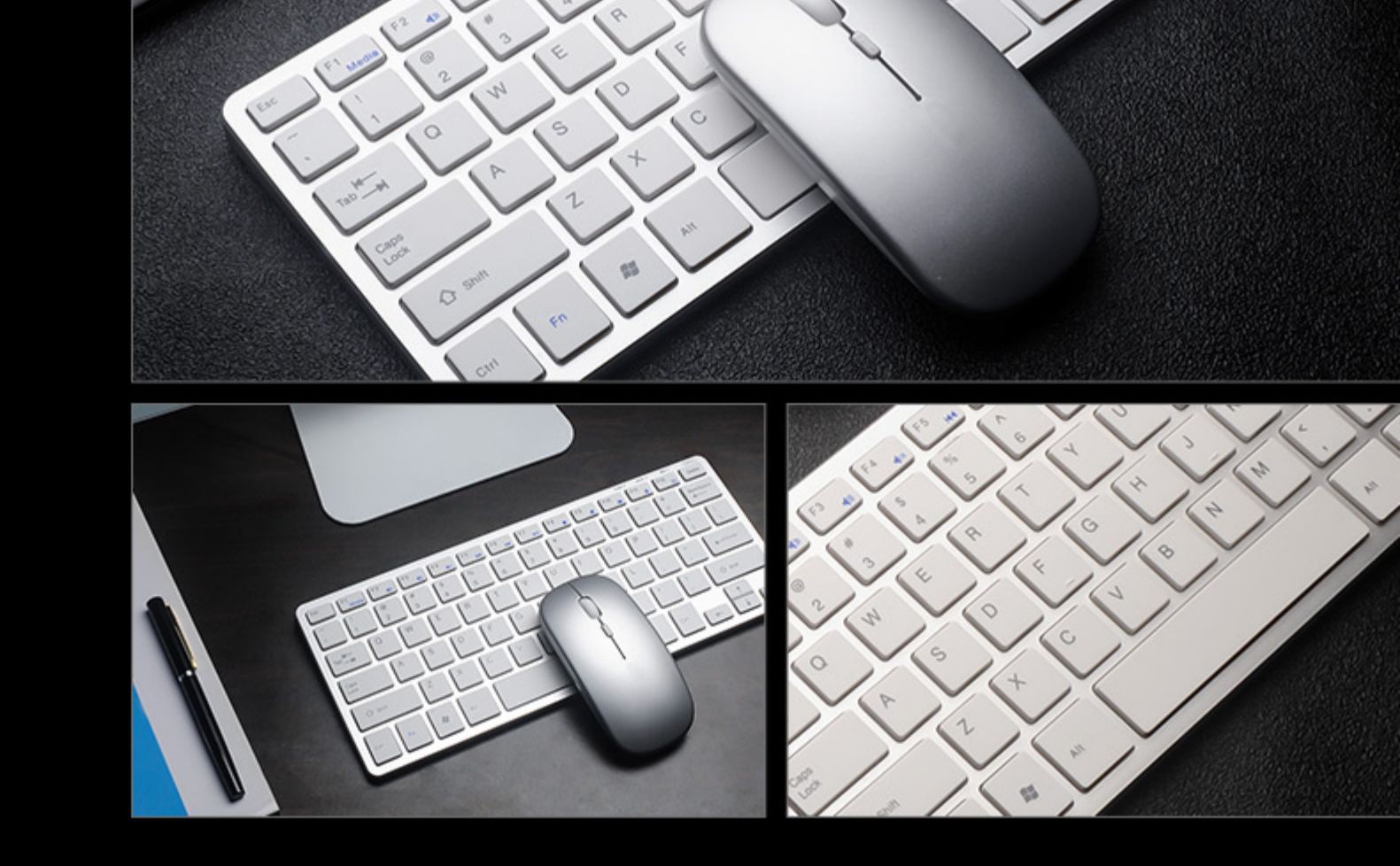 Teclado y ratón de carga USB inalámbrico para iMac, Windows, Mac, ordenador portátil de escritorio, 1074
