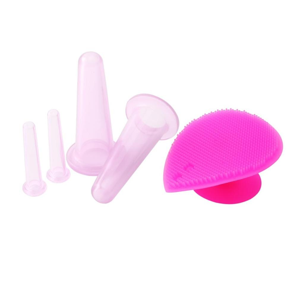 5 stk/sæt silikone cupping kopper ryg krop massage hjælper anti cellulite massage vakuum dåser sundhedspleje cellulite sugekop: Lilla