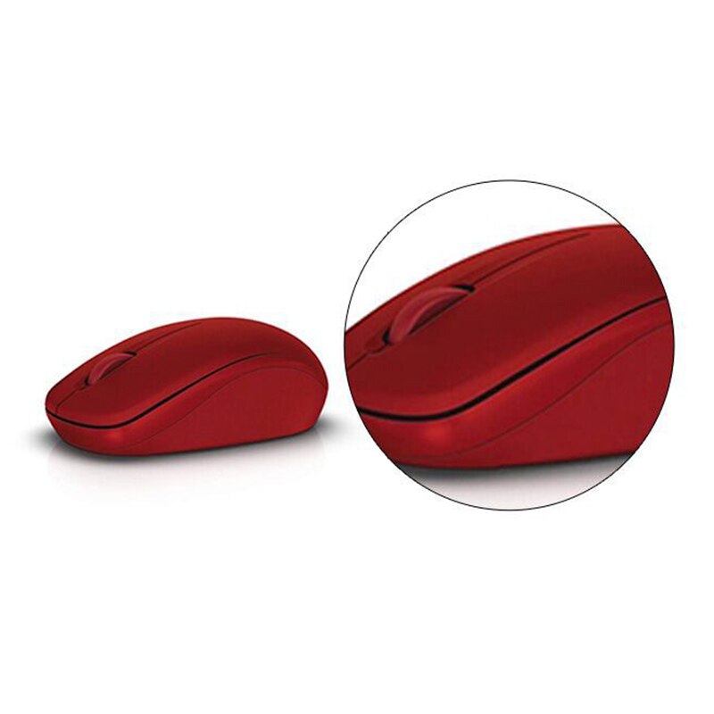 USB Optical Wireless Computer Mouse 2.4G Receiver Super Slim Mouse For PC Laptop WM126 Wireless Mouse For DELL Mouse: Red