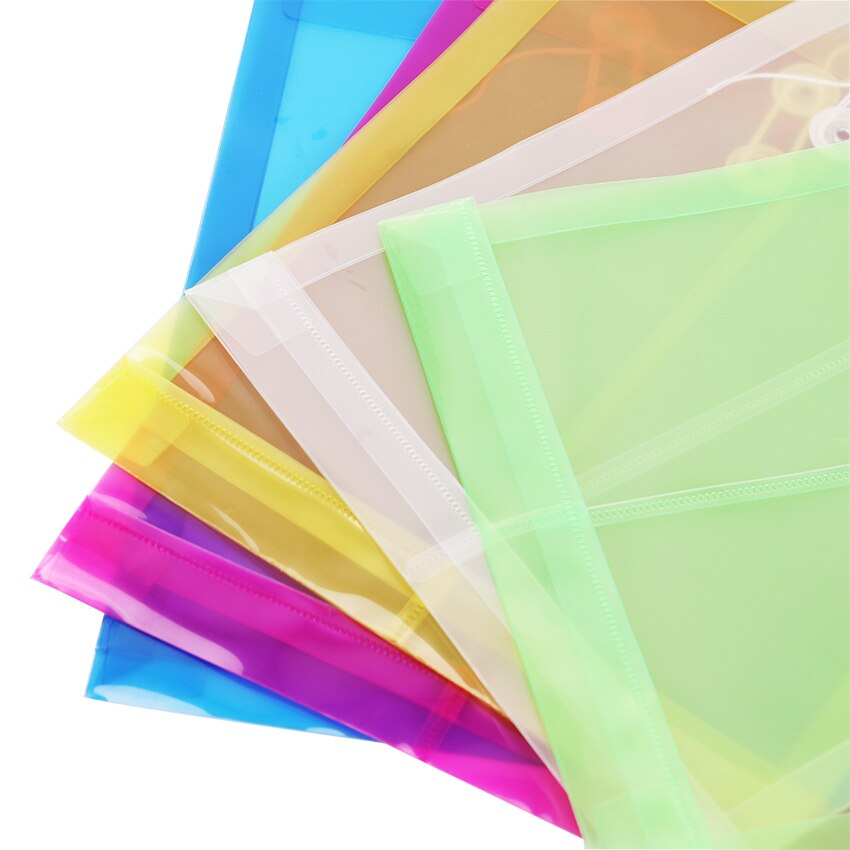 1PC Einfache Feste Farbe Kunststoff transparent A4 Dokument Daten Geschäft Lagerung Datei Tasche Ordner für Papiere Schreibwaren