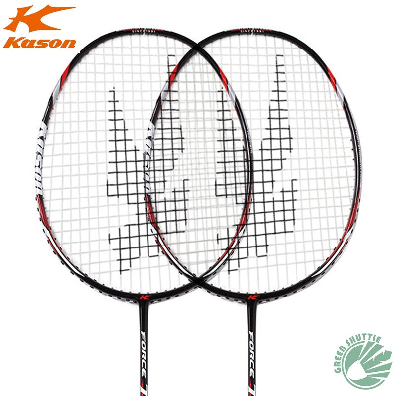 Producto de Kason raqueta de bádminton totalmente de carbono tipo ataque B3030 raqueta 1 par se engancha con: T110-BlackRed
