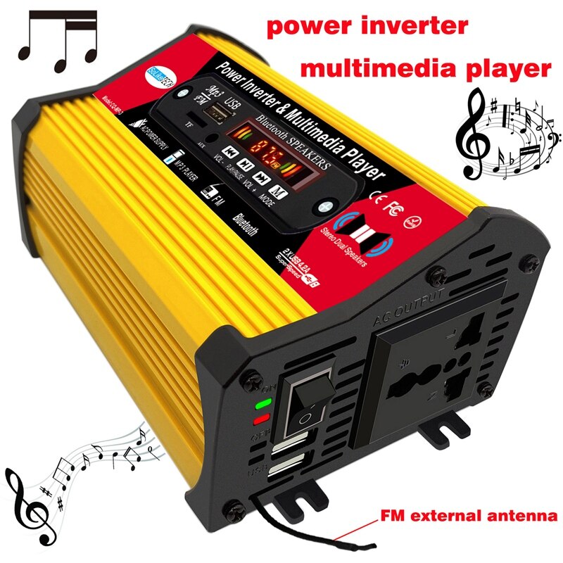 Convertidor De Potencia 220V A 12V Para Coche - 60W, Con Protecciones - Para Alimentar Dispositivos Electrónicos En El Vehículo