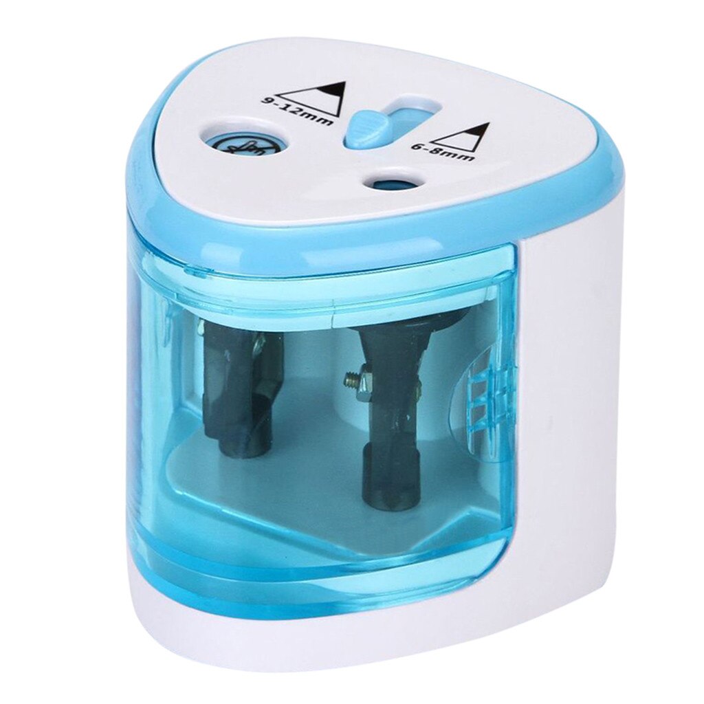 #H30 Automatic pencil sharpener Two-hole Electric Touch Switch Pencil Sharpener stationery Home Office School Supplies: Blue 
