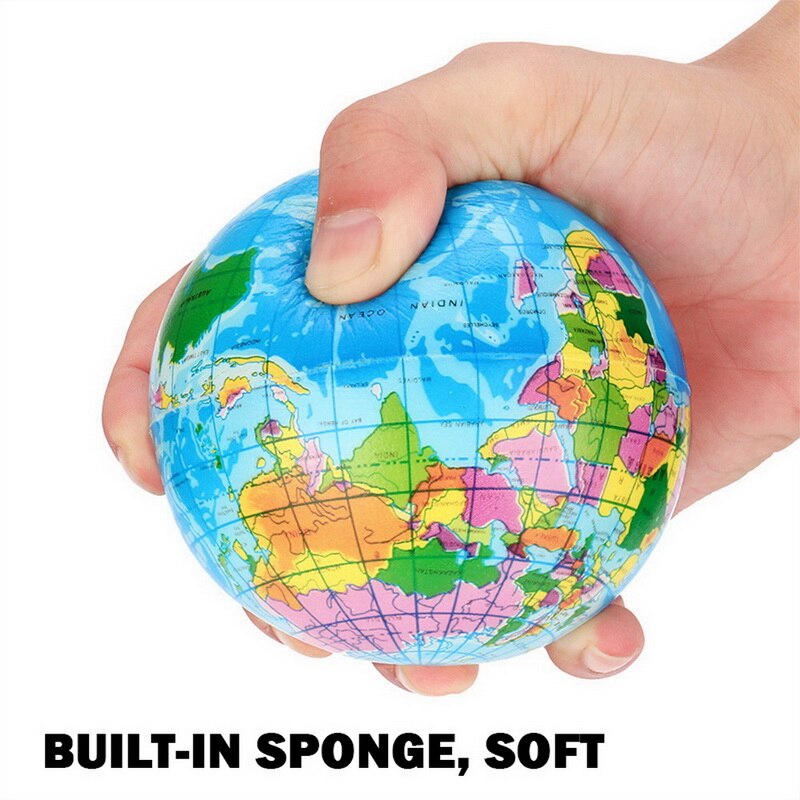 63Mm Aarde Bal Speelgoed Voor Kinderen Schuim Globe Anti Stress Wereldkaart Bal Atlas Geografie Teach Tool Globe palm Bal Planeet