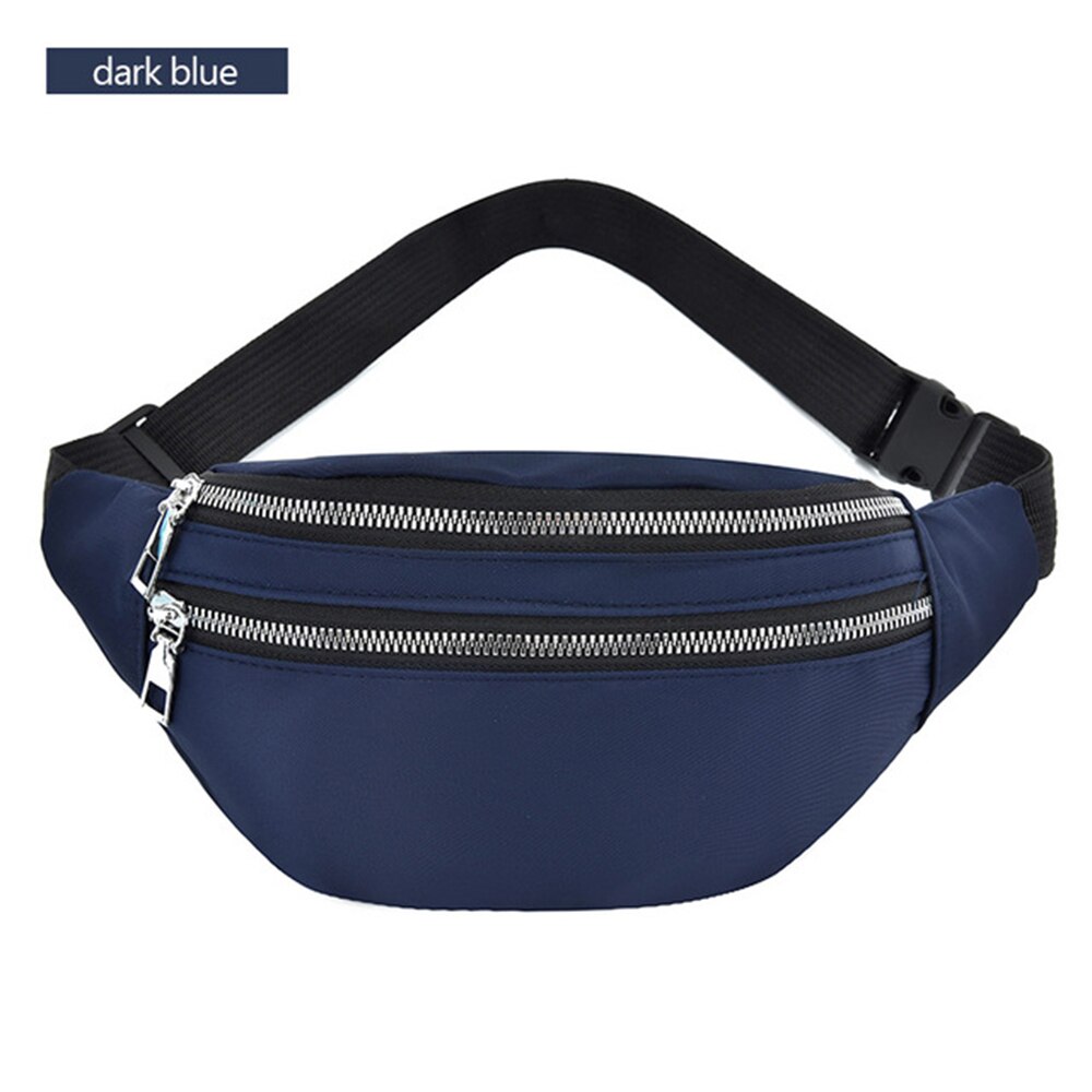 Women Men Colorful Unisex Waistbag Belt Bag Mobile Phone Zipper Pouch Packs Belt Bags: Blue