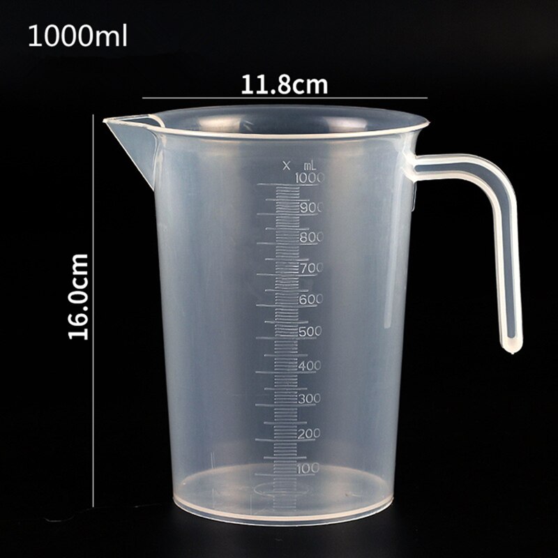 1pc keittiön mittakuppi 500/1000ml pp muovikartio mittakuppi pyöreä digitaalinen paksukahvainen keittiötyökalu ruoanlaittoon: 1000ml