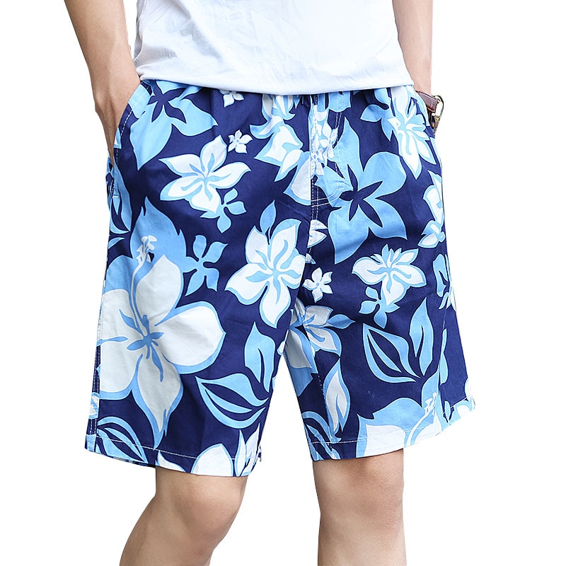 Iso koko miehet 5xl 6xl miesten shortsit löysät kesäiset rento shortsit miesten kukkakuvioiset rantalomat bermuda shortsit