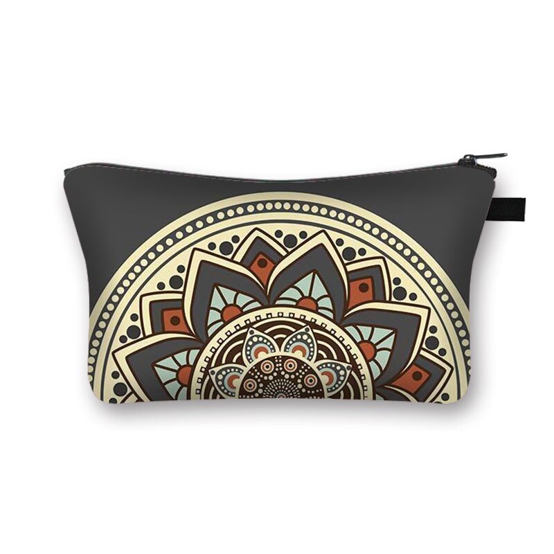 Mandala Flower Print torby kosmetyczne damskie kosmetyczka damska wielokolorowy wzór śliczne etui kosmetyczne do podróży: shzbmandala01