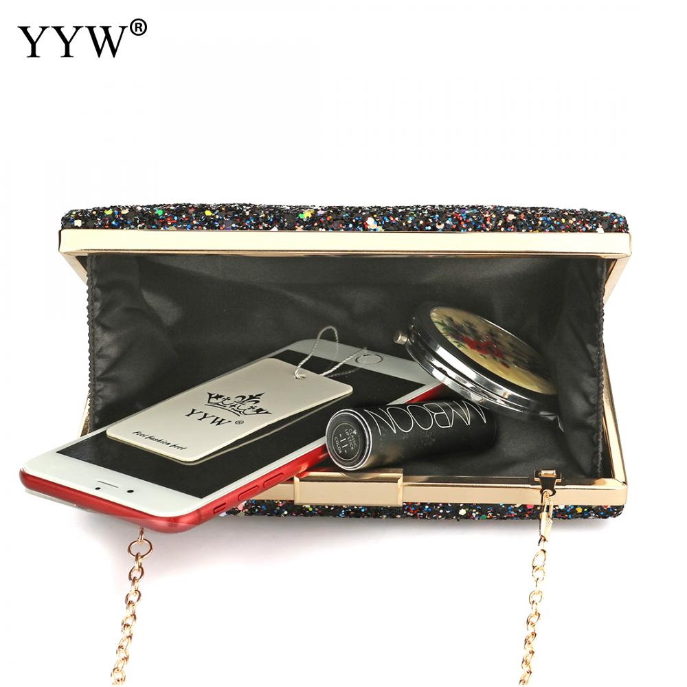 Sequined female Clutch Bag Evening Party Bag Handbag Women Shoulder messenger crossbody Bag Two Chain bolsa feminina