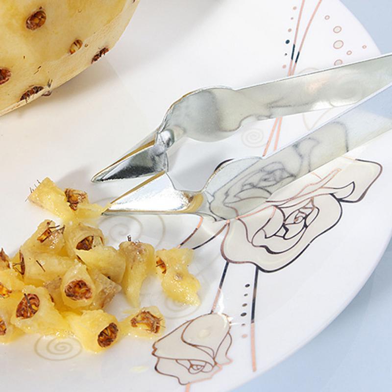 Praktisk nem frugt- og grøntsagskræller ananasskæreknivskærer rustfrit stål køkkenkniv gadgets ananasskærerclips