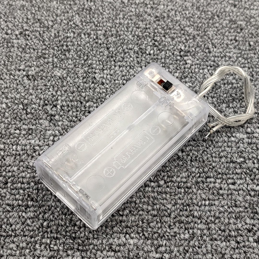 2 AA 3V Battery Holder AA Battery Box With Switch AA Battery Case With Line Transparent