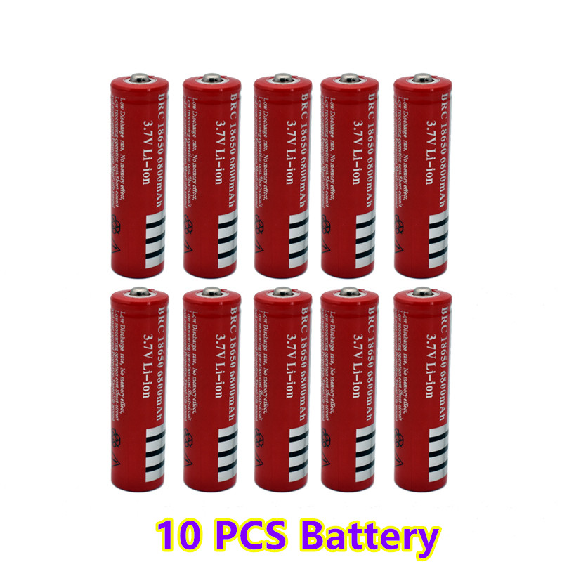 100% Originele 18650 Batterie 3,7V 6800Mah Wiederaufladbare Liion Batterie Für Led Taschenlampe Batery Litio Batterie + Ladegerät: WHITE