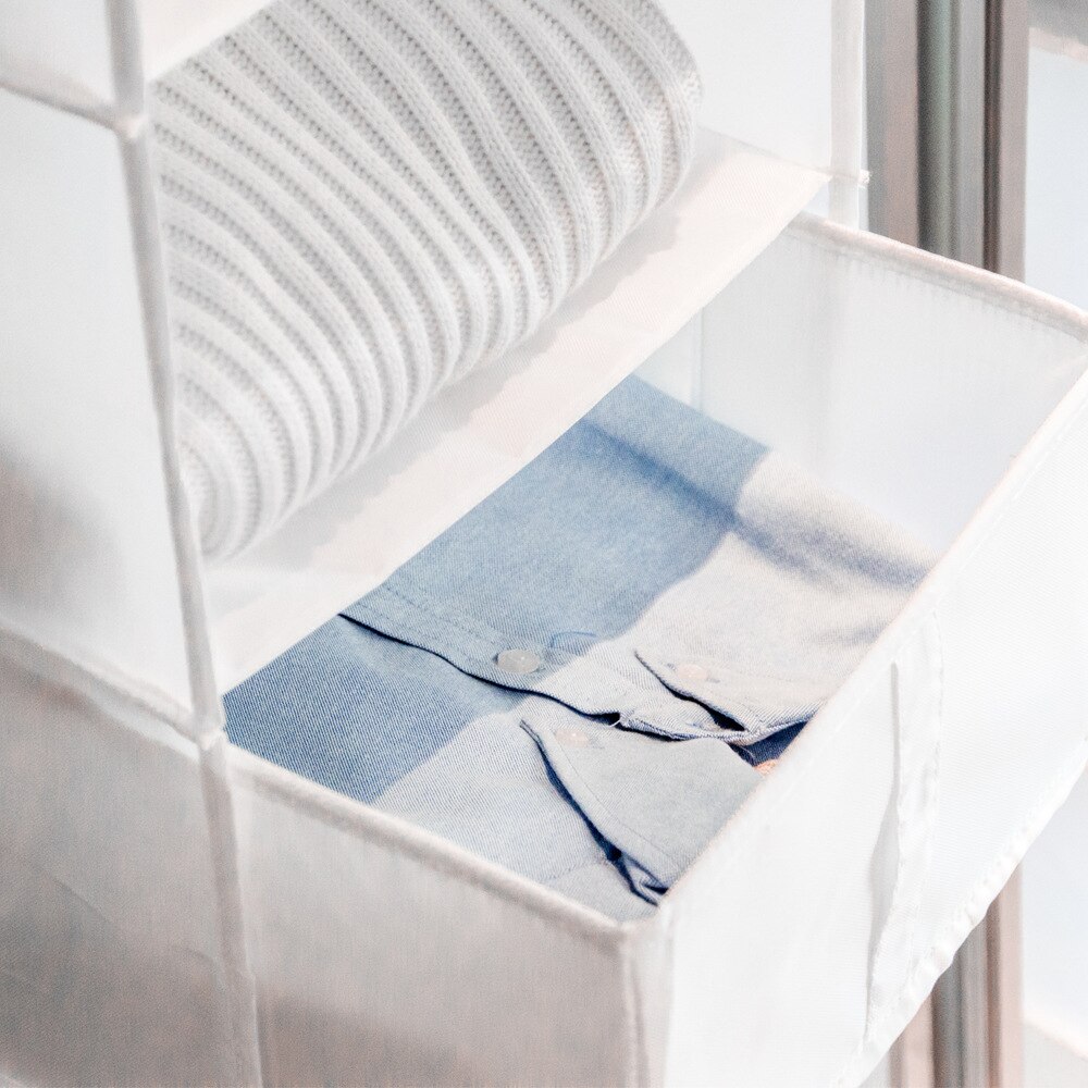 White 5 Layers Hanging Storage Bag Closet Wardrobe Organizer Bedroom Clothing Organizer For Closet Oxford Fabric Room Organizer