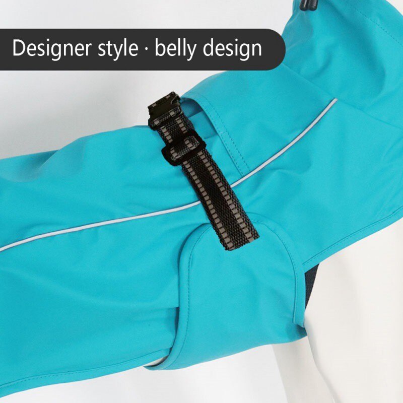 Belly Chest Back One Dog Pizex Coat Pet Coat Raincoat Blue 5xL