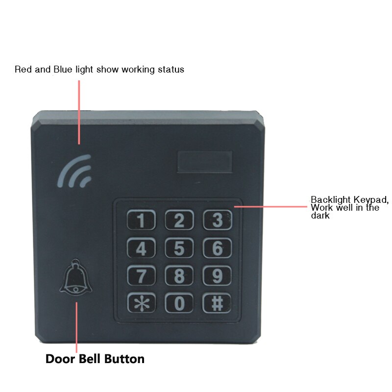 IP67 Waterproof RFID 125Khz/13.56Mhz ID IC Access Control Reader Entry Access Control Keyboard Wiegand 26 34 Reader