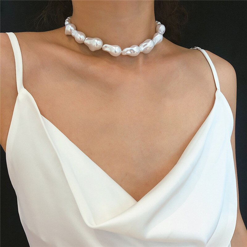 Moda grande barroco pérola colar para mulher novo estilo declaração irregular gargantilha colares festa jóias