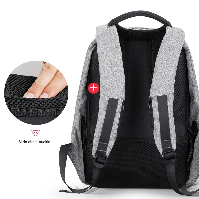 Adolescente zaini laptop Anti-furto smart zaino da viaggio Degli Studenti sacchetti di scuola mochila gris mujer Donne Degli Uomini USB Sacchetto di Ricarica