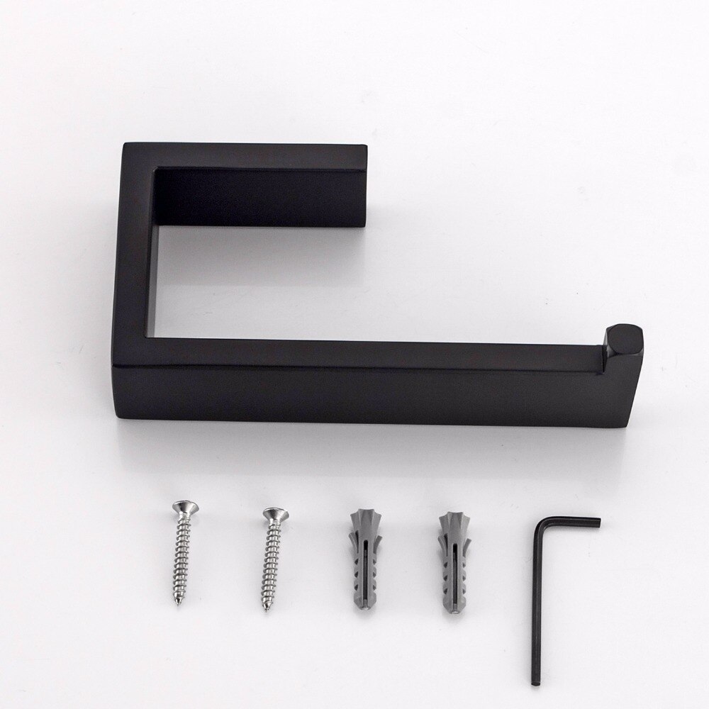Matte Black SUS 304 Stainless Steel Bathroom Hardware Set Robe Hook Towel Bar Toilet Paper Holder Bathroom Accessories